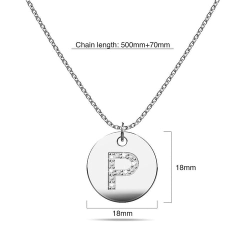 Initials Fabulous Alphabet Letter Necklace White Gold Layered Steel Jewellery